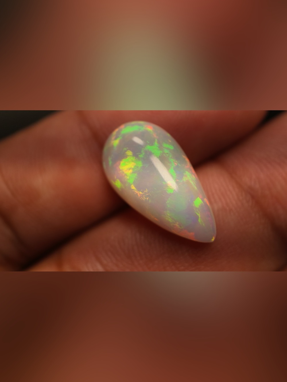 Natural 5.5 Carat Ethiopian Opal Pear Cabochon – Loose Gemstone